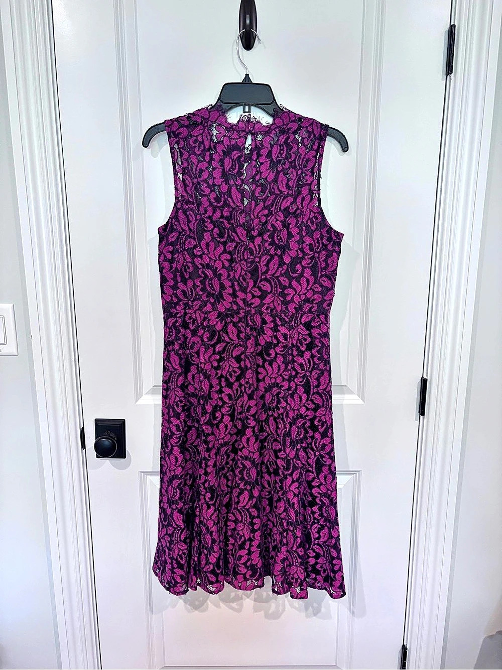 Eliza J Floral Lace Midi Dress Purple & Black Size 12